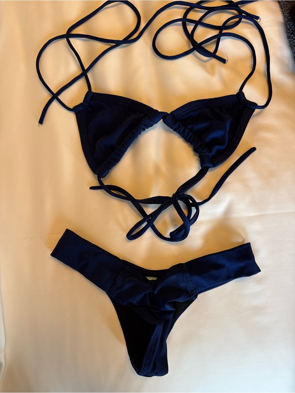 Montce Navy Triangle Tie-Side Bikini Set